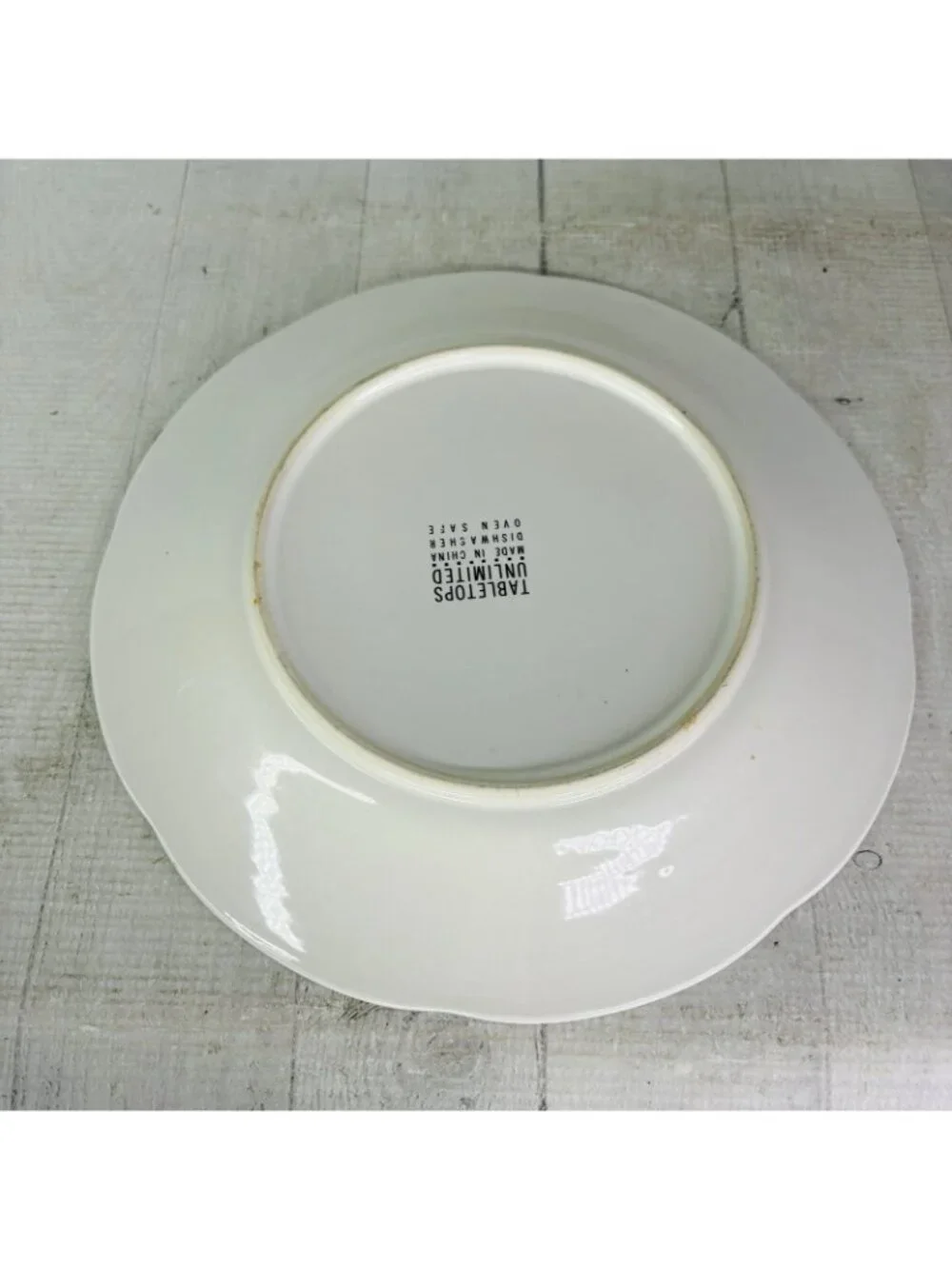 Vintage Tabletops Unlimited TAU71 Floral Blue Trim Oven Safe Dinner Plates Set 2